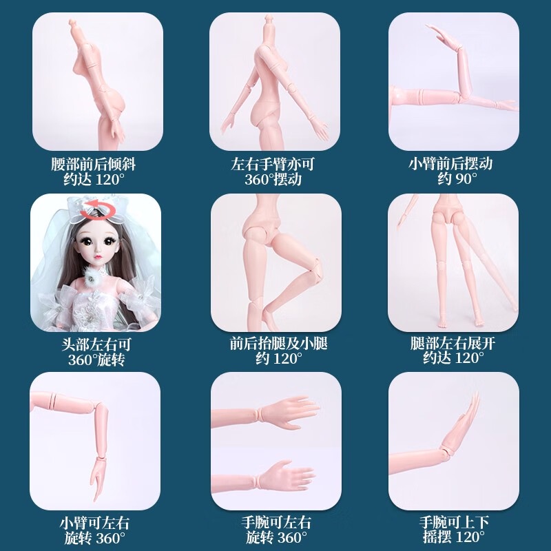 Yuan Jirui（yegaie）Dress up Princess Barbie Doll Toy Girl Princess Gift Box Doll Large Princess Elsa Children's Gift